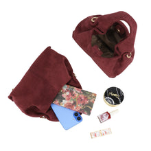 Charger l&#39;image dans la galerie, Sac effet daim bordeaux JACKIE