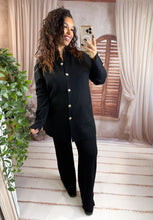Charger l'image dans la galerie, Ensemble cosy gilet long + pantalon noir ANNAÉ (36 au 42)