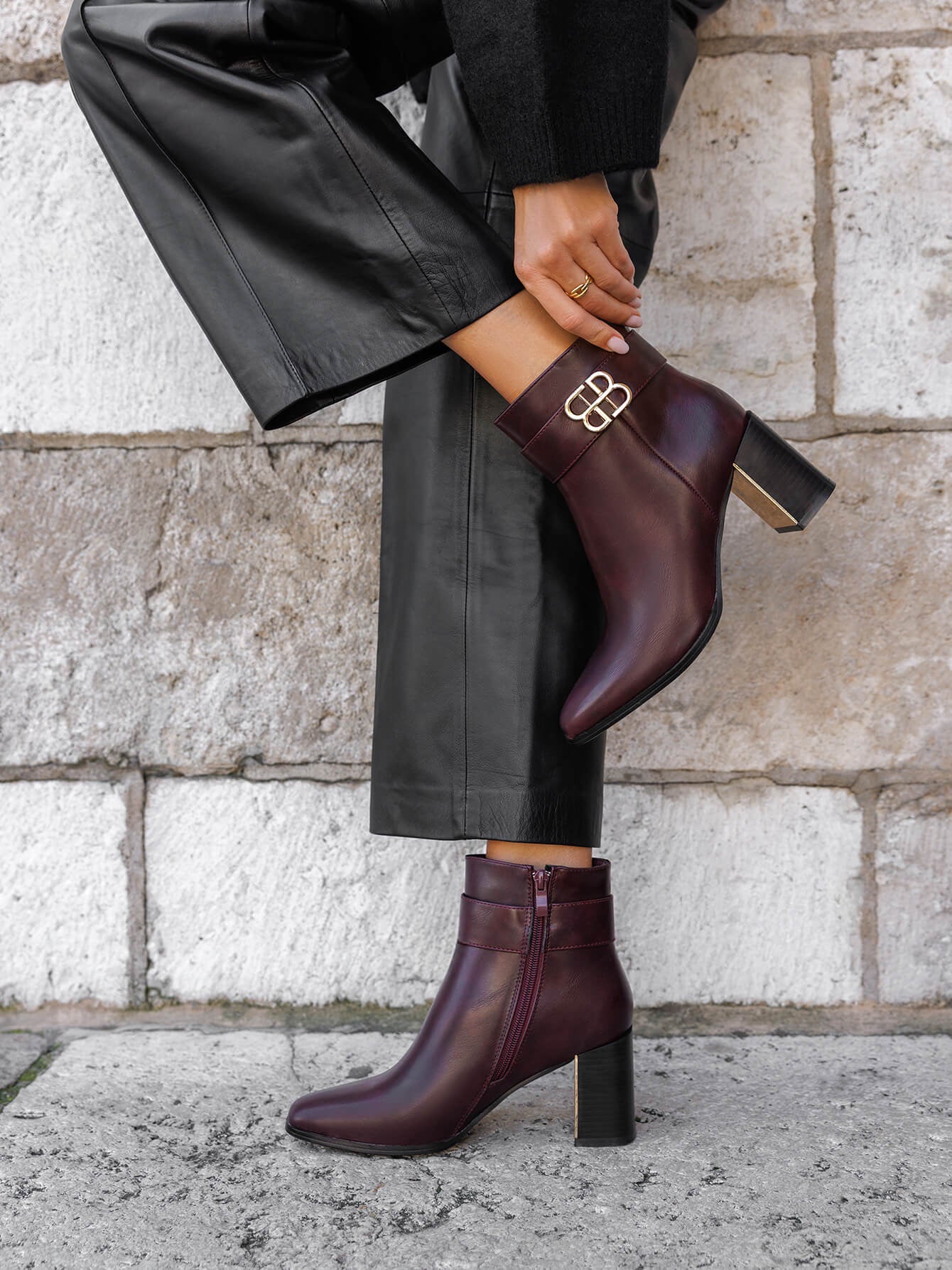 Bottine bordeaux LILI