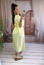 Charger l'image dans la galerie, Robe chemise mi longue jaune LEANNE (36 au 42)