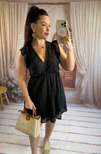 Charger l'image dans la galerie, Robe noir en coton fluide DELPHINE (34 au 48)