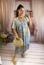 Charger l'image dans la galerie, Robe playa bleu ciel et beige SAPHIRA (36 au 48)