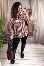 Charger l'image dans la galerie, Chemise large vichy bordeaux SYLVIE (40 au 48)