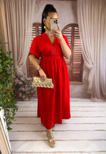 Charger l'image dans la galerie, Robe longue rouge TALI ( 40 au 48 )( reste une taille 40)