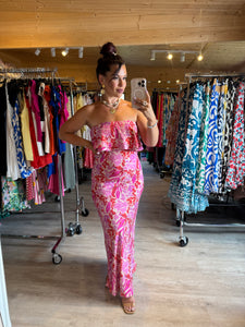Robe bustier volant rose ☀️( 34/36/38 )