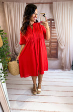 Charger l'image dans la galerie, Robe chemise corail coupe droite MARGUERITE (40 au 48)