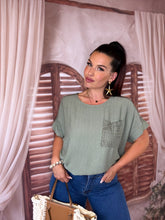 Charger l'image dans la galerie, TEE shirt poche crochet kaki LYSE (38 au 46)