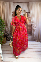 Charger l'image dans la galerie, Robe longue fleuri fuchsia /orange MIA (36 au 48) New