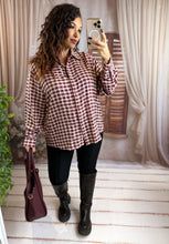 Charger l'image dans la galerie, Chemise large vichy bordeaux SYLVIE (40 au 48)