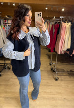 Charger l'image dans la galerie, Gilet tout doux sans manches bleu marine AMBRA (42 au 48)