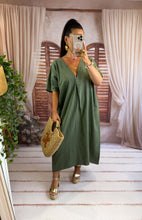 Charger l'image dans la galerie, Robe loose col v kaki ANÉ (36 au 46) New