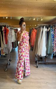 Robe Izïa fleuri fuchsia (reste la taille xxl : 42/44 )