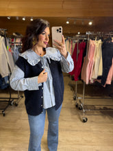 Charger l'image dans la galerie, Gilet tout doux sans manches bleu marine AMBRA (42 au 48)