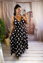Charger l'image dans la galerie, Robe bretelles pois chocolat NILA (36 au 46)