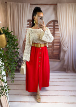 Charger l'image dans la galerie, Jupe avec ceinture rouge CLAUDIA (34 au 46)
