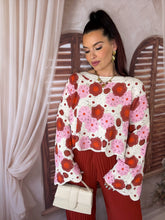 Charger l'image dans la galerie, Top en crochet à motif rose/terracota ADEJE (36 au 46)