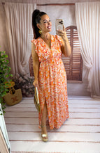Charger l'image dans la galerie, Robe longue motif orange IZÏA  (38 au 48)