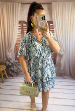 Charger l'image dans la galerie, Robe bleu/blanche courte ROXANNE (36 au 48)
