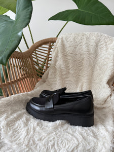 Mocassins noir bi matière LIAM
