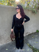 Charger l&#39;image dans la galerie, Jean Wide leg noir SORAYA (34 au 44)