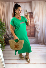 Charger l'image dans la galerie, Robe tee shirt iconic vert ROSE (34 au 46) New