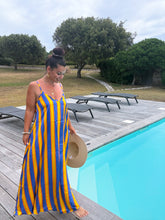 Charger l'image dans la galerie, Robe loose rayé jaune et bleu GLOW (36 au 46)