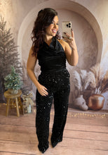 Charger l&#39;image dans la galerie, Combinaison pantalon à sequin noir YAYA (36 au 40)