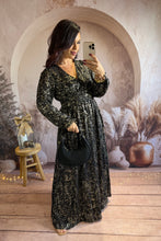 Charger l&#39;image dans la galerie, Robe longue noir éclat d&#39;or CECILIA (36 au 50) ⭐️