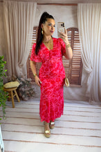Charger l'image dans la galerie, Robe mi longue imprime fuchsia MALIKA (34 au 44)