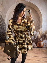 Charger l&#39;image dans la galerie, Robe patineuse chocolat/beige AMBRE (34 au 42)⭐️