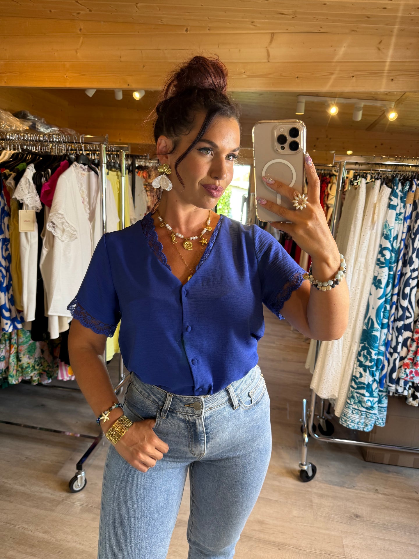 Chemisier Olivia bleu électrique ☀️( reste taille s/m et m/l )