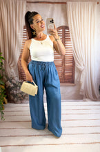 Charger l'image dans la galerie, Pantalon en lyocell bleu ELORA (38 au 46)