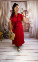 Charger l'image dans la galerie, Robe noeud rouge foncé MELBA (34 au 48)
