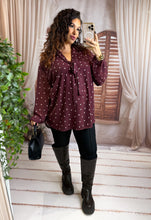 Charger l'image dans la galerie, Blouse coeur bordeaux MURIEL (38 au 48)