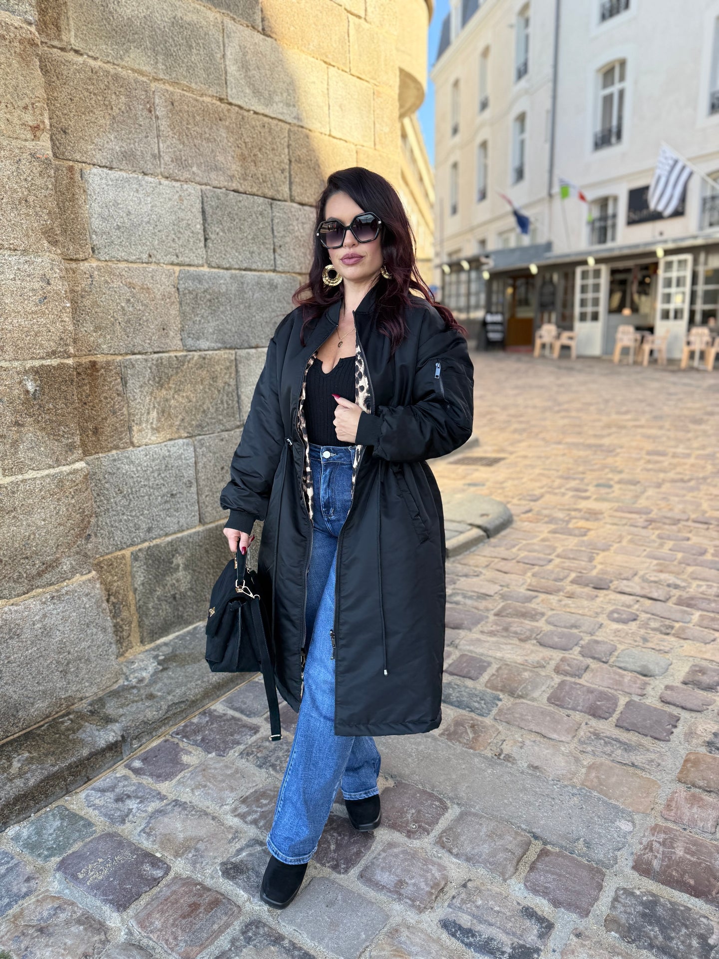 Long Bombers noir réversible léopard TANIA (36 au 46)