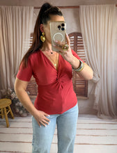 Charger l'image dans la galerie, T-shirt terracota torsadé PAULINE (34 au 40)