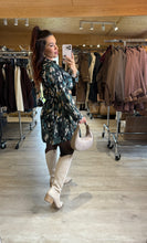 Charger l&#39;image dans la galerie, Robe chemise kaki motif écru SOFIA (36 au 50)