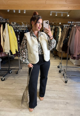 Gilet sans manches moumoute écru  DITA (36 au 48)