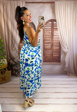 Charger l'image dans la galerie, Robe à bretelles blanc et bleu COCO (36 au 48)