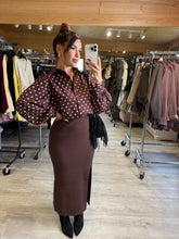 Charger l&#39;image dans la galerie, Jupe fendu chocolat SACHA (34au 42)