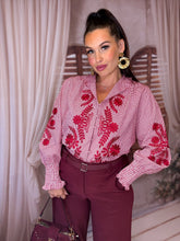 Charger l'image dans la galerie, Chemise motif rouge/bordeaux ISÉE (34 au 46)