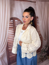 Charger l'image dans la galerie, Gilet en crochet beige DOUNIA (36 au 48)