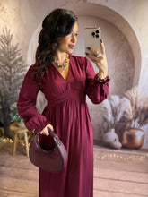 Charger l&#39;image dans la galerie, Robe longue bordeaux LUMI ( 40 au 48)