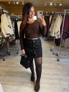 Jupe velours noir JULIETTE (s/m au 4xl)