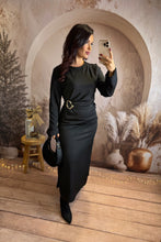 Charger l&#39;image dans la galerie, Longue robe noir fendu AMARA (34 au 48)⭐️