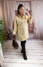 Charger l'image dans la galerie, Robe courte en velours beige MARIE (34 au 48)