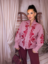 Charger l'image dans la galerie, Chemise motif rouge/bordeaux ISÉE (34 au 46)