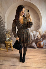 Charger l&#39;image dans la galerie, Robe choco/noir liseré or GIULIA (36 au 48)⭐️