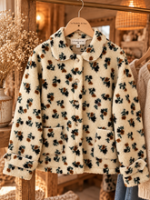 Charger l'image dans la galerie, Veste Polaire fleuri chocolat ( 40 au 48)