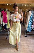 Charger l'image dans la galerie, Jupe Claudia jaune avec ceinture  ☀️( 34 au 46 )